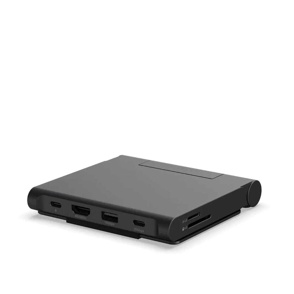 Satechi OntheGo Składana podstawka i hub do urządzeń mobilnych (USB-C 100W PD / USB-C 10 Gbps / USB-A 10 Gbps / czytnik kart micro/SD 312 MB/s / 3,5mm jack / HDMI 4K) - Gwiezdna czerń