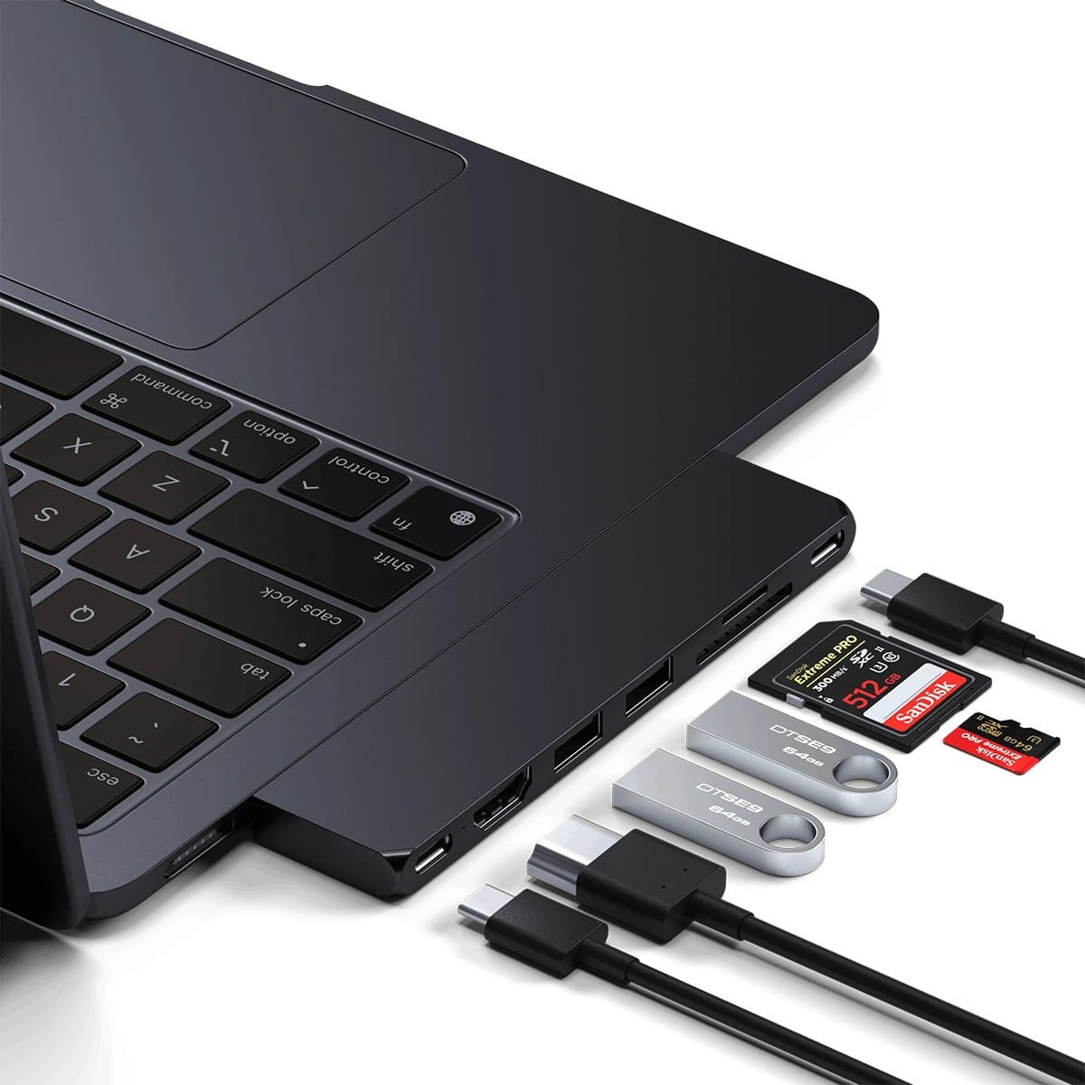 Satechi Pro Hub Slim Aluminiowy hub z podwójnym USB-C do MacBook USB 4 / HDMI / 2x USB-A / SD/microSD / USB-C - Północ