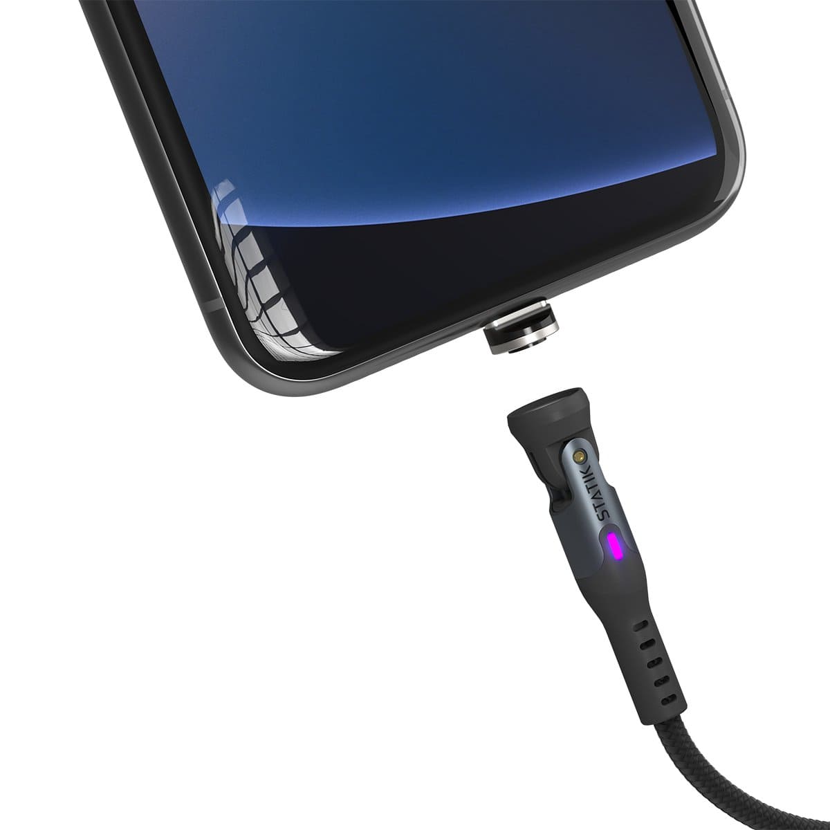 Statik 360 Kabel USB-A z trzema wymiennymi wtyczkami magnetycznymi 2m (USB-C / micro USB / lightning) - Czarny