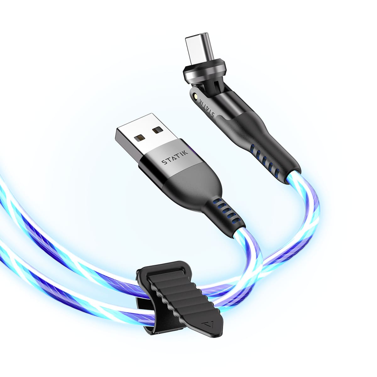 Statik PowerPivot GloBright Pro Kabel USB-C na USB-C z podświetleniem LED 2m