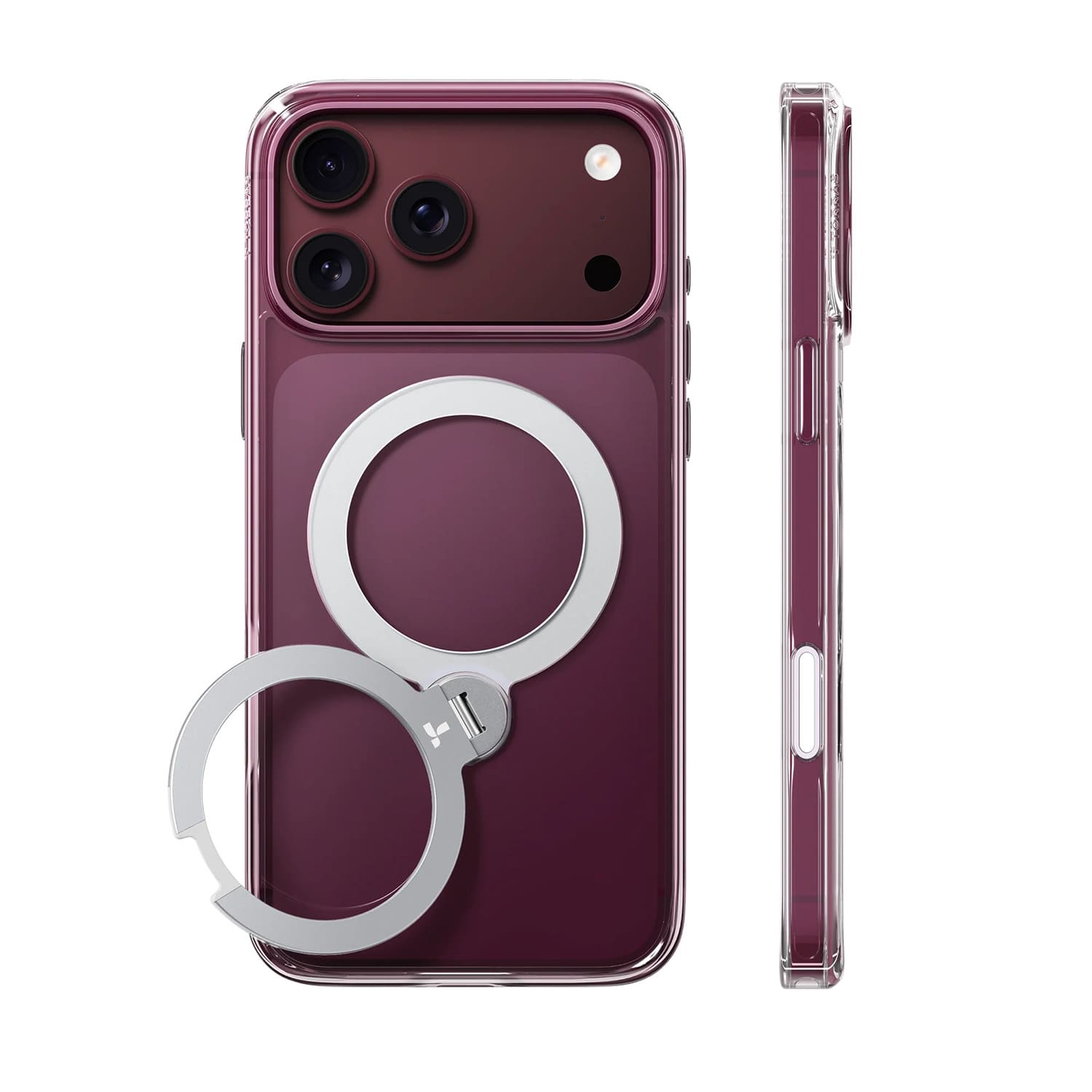 TORRAS Ostand Q3 Spin Etui do iPhone 18 Pro / 17 Pro kompatybilne z MagSafe - Przezroczyste TORRAS Ostand Q3 Spin Etui do iPhone 18 Pro / 17 Pro kompatybilne z MagSafe - Przezroczyste