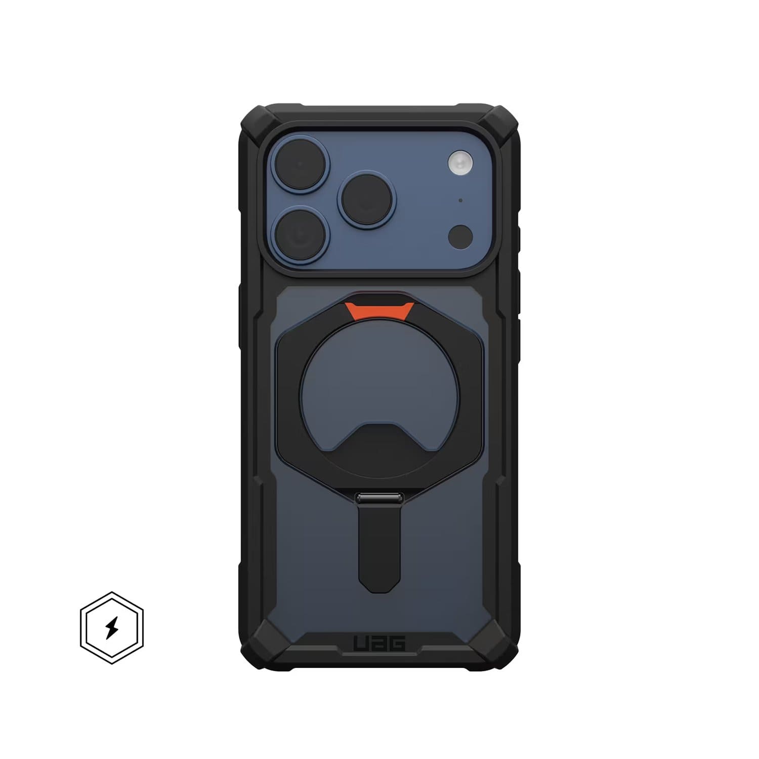 UAG Plasma XTE Etui do iPhone 17 Pro Max kompatybilne z MagSafe - Czarne (black / pop orange)