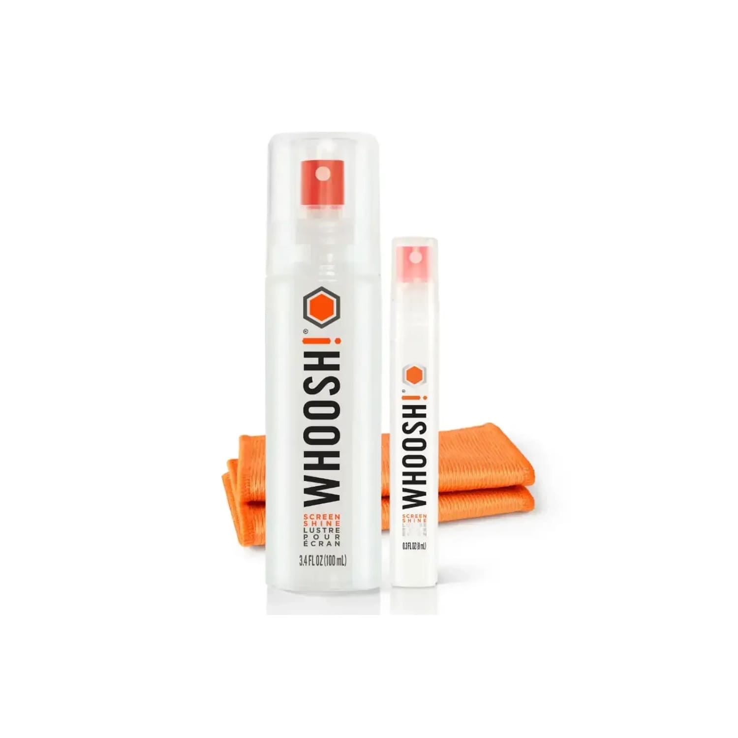 Whoosh Duo Spray do czyszczenia ekranów 100ml + spray 8ml + 2 ściereczki z microfibry