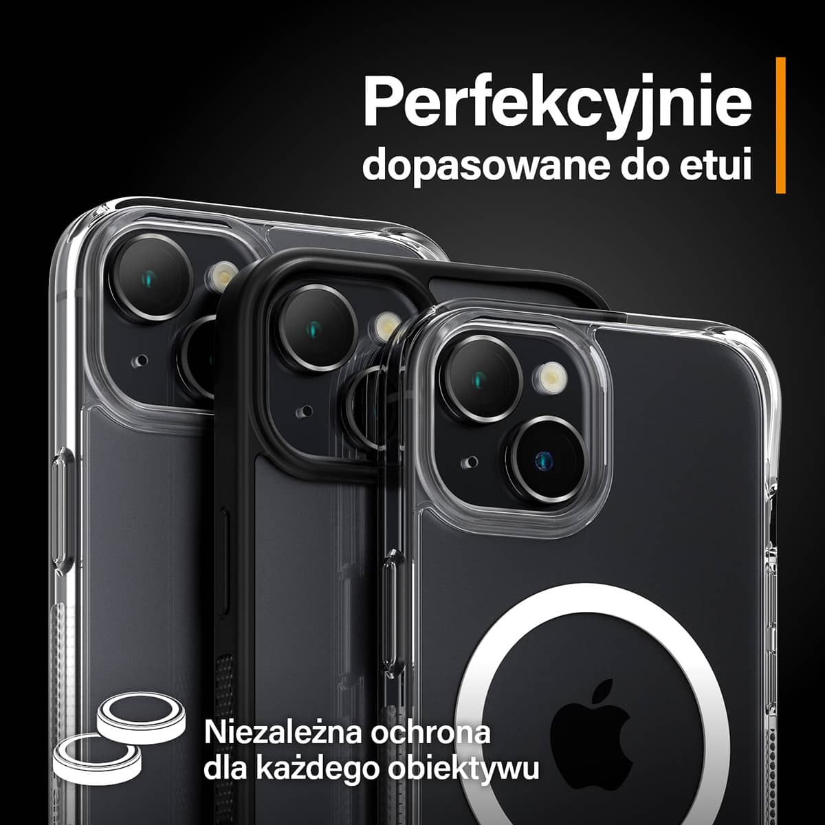 PanzerGlass Hoops Camera Szkło ochronne na aparat do iPhone 15 / 15 Plus - Czarne