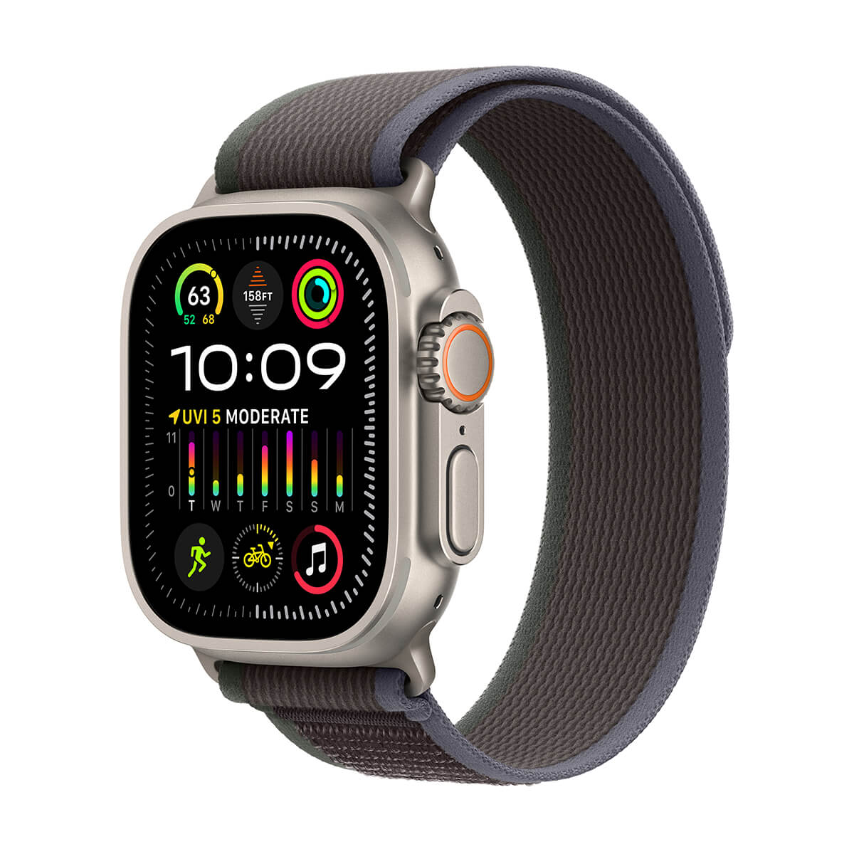 Apple Watch Ultra 2 GPS + Cellular Koperta 49mm z tytanu z Opaską Trail w kolorze niebieskim/czarnym