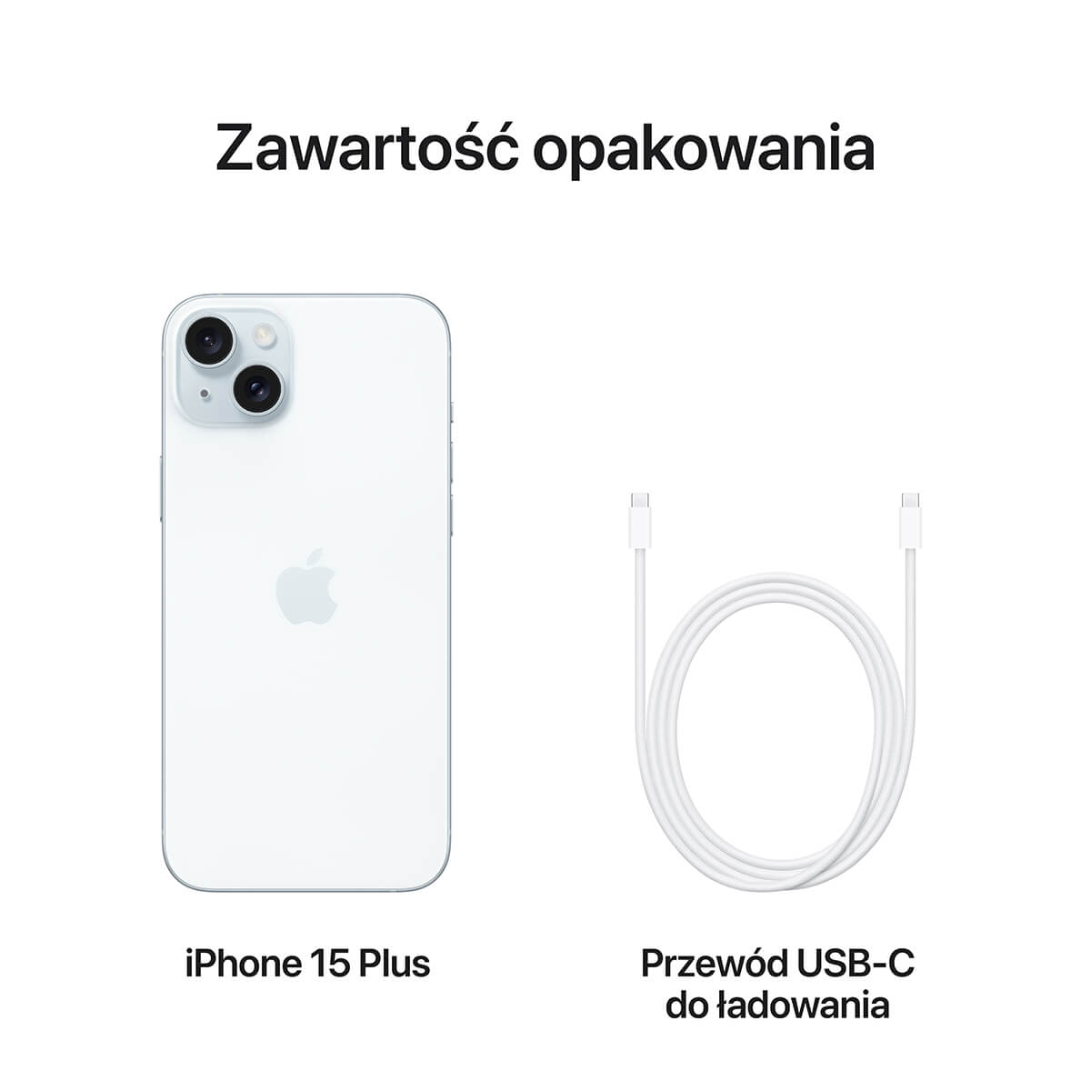 iPhone 15 Plus Blue - zestaw