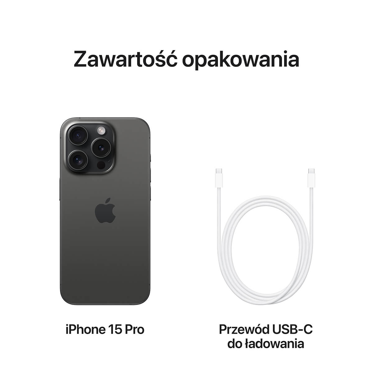 iPhone 15 Pro - Tytan czarny - zestaw