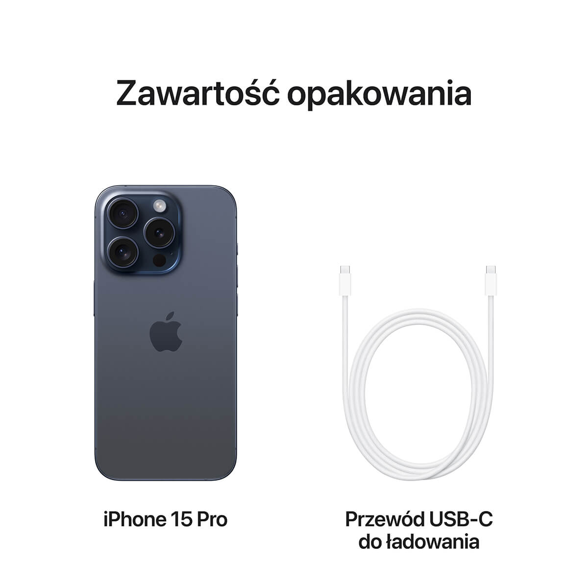 iPhone 15 Pro - Tytan błękitny - zestaw