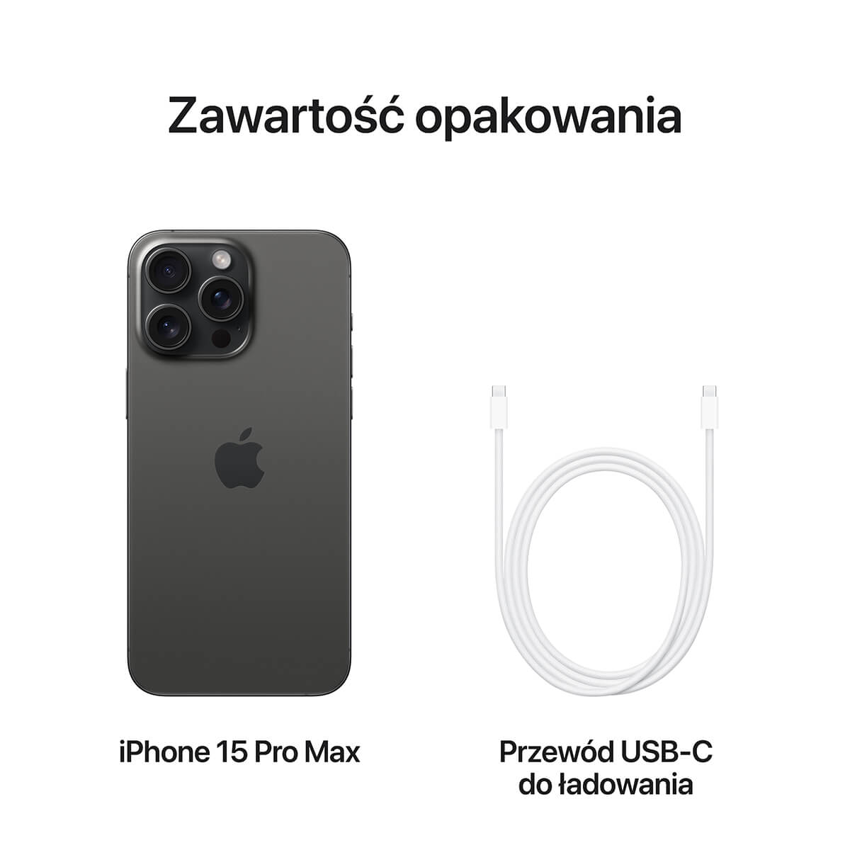 iPhone 15 Pro Max- Tytan czarny - zestaw