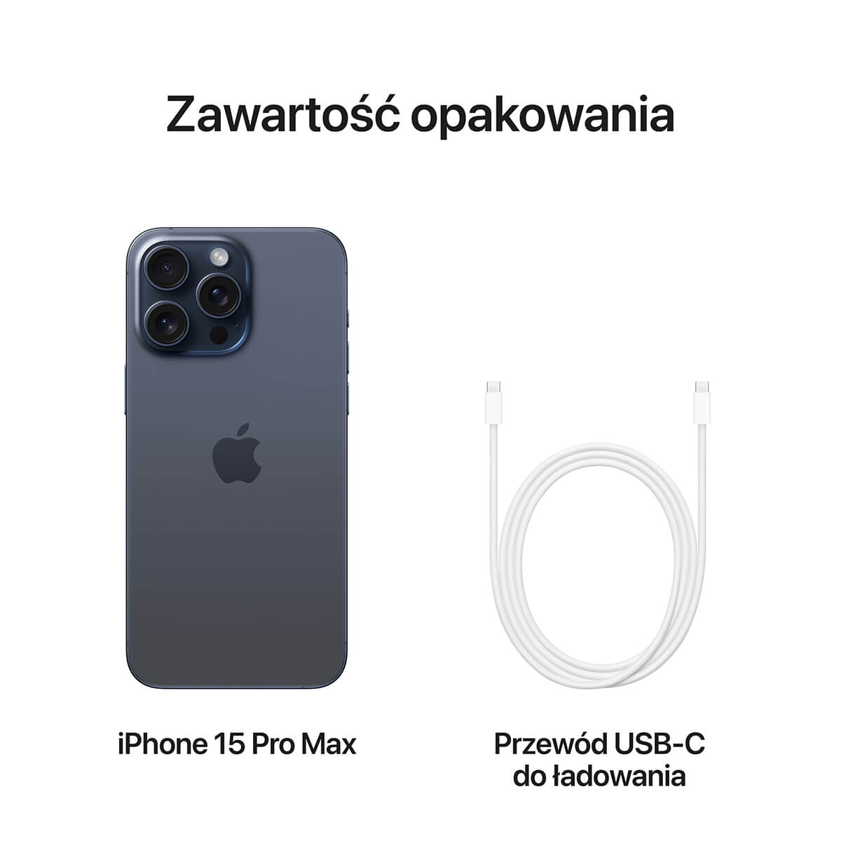 iPhone 15 Pro Max- Tytan błękitny- zestaw