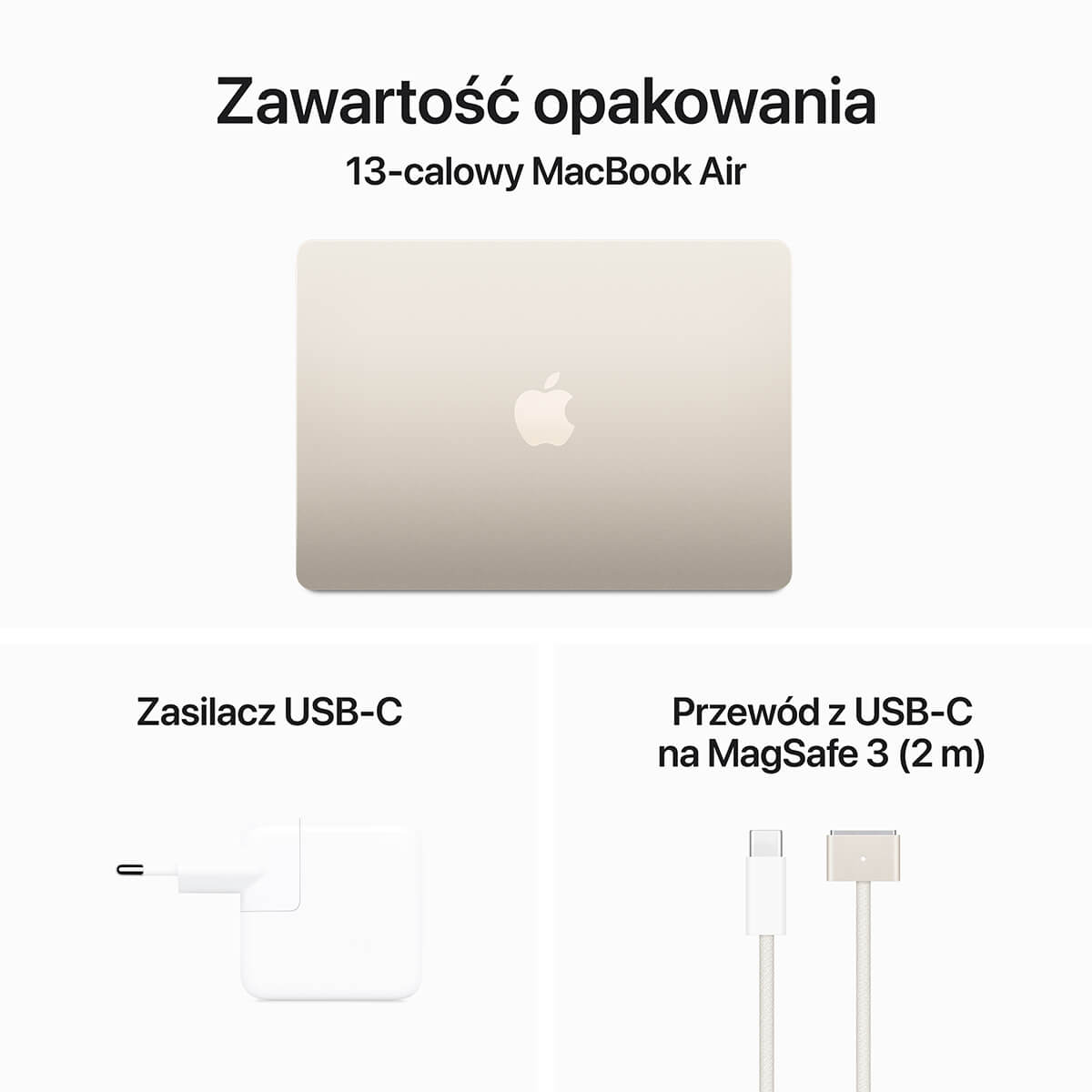 MacBook Air 13 cali M3 Zawartość opakowania