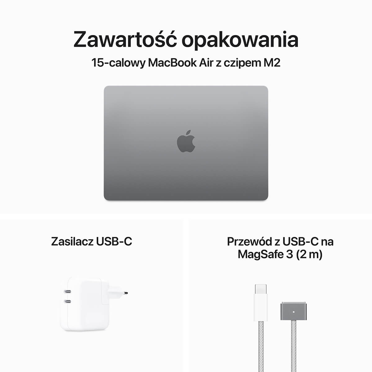 MacBook Air 15 cali M2 Zawartość opakowania
