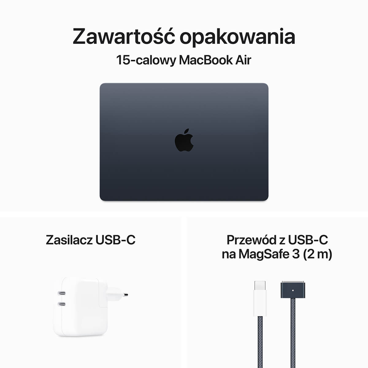 MacBook Air 15 cali M3 Zawartość opakowania