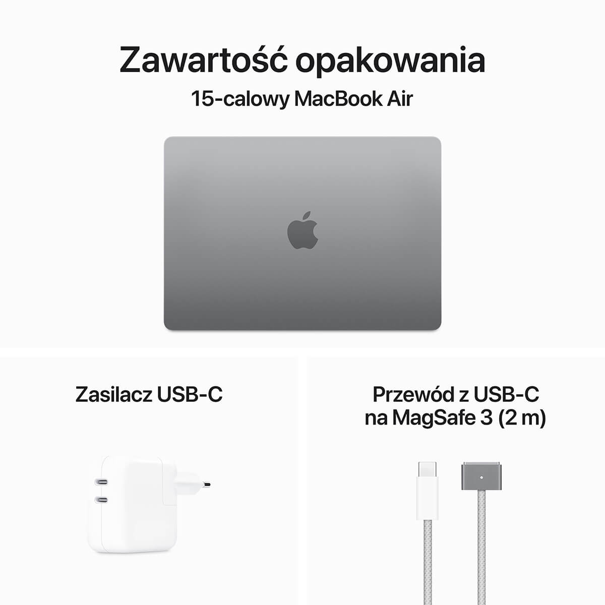 MacBook Air 15 cali M3 Zawartość opakowania