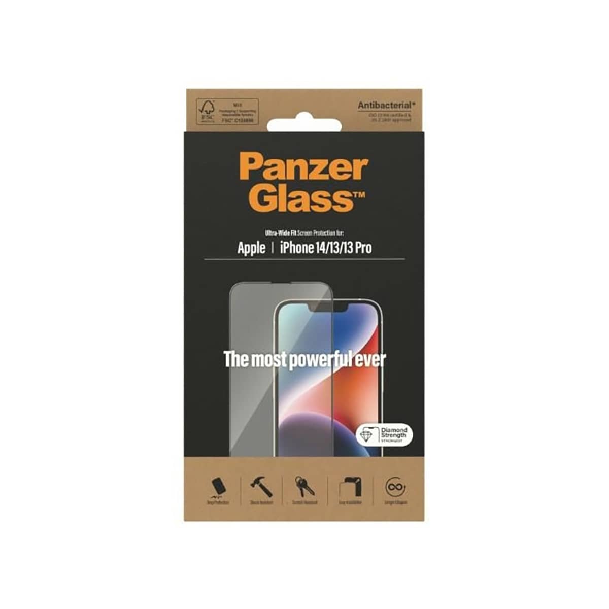 PanzerGlass Ultra-Wide Fit Szkło ochronne do iPhone 14 / 13 / 13 Pro - czarna ramka