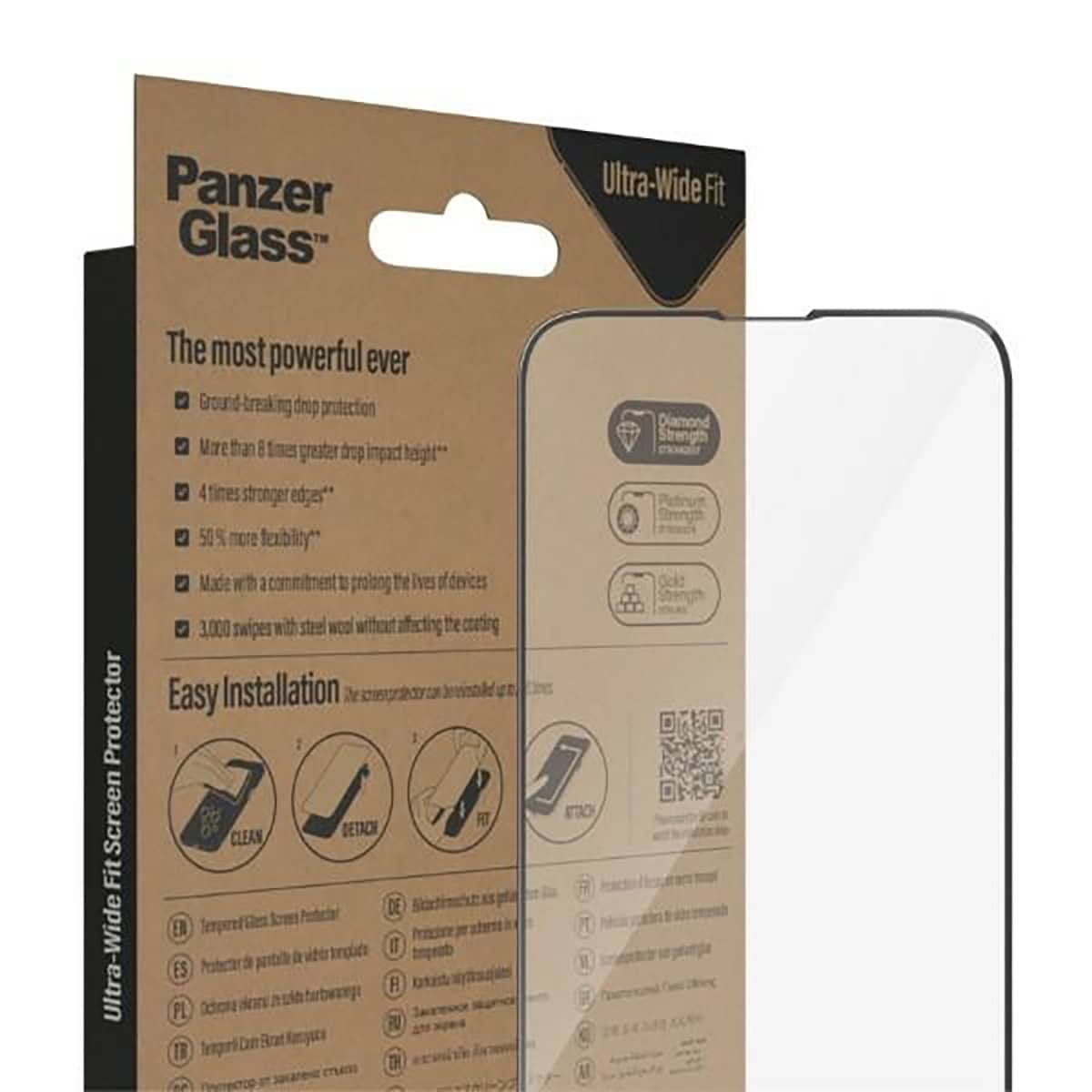 PanzerGlass Ultra-Wide Fit Szkło ochronne do iPhone 14 / 13 / 13 Pro - czarna ramka