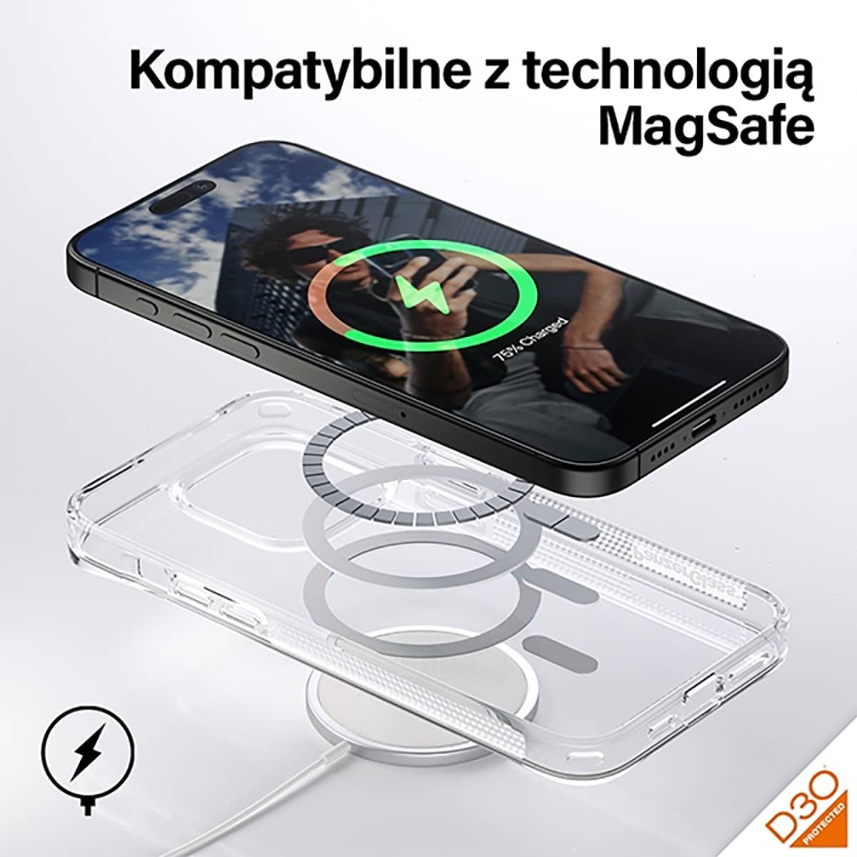 PanzerGlass HardCase D30 Etui do iPhone 15 Pro Max kompatybilne z MagSafe - Przezroczyste