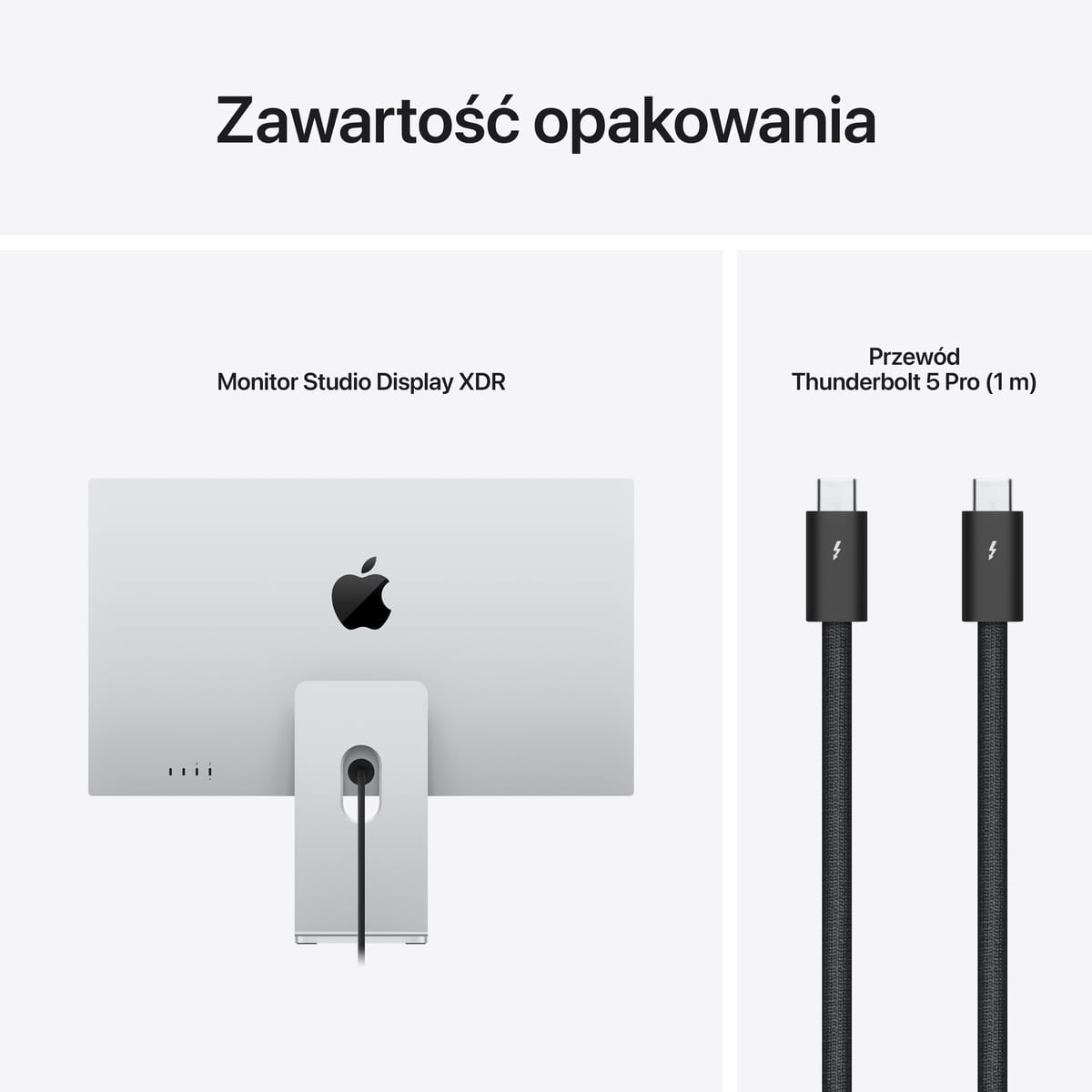 Zawartość opakowania Studio Display XDR