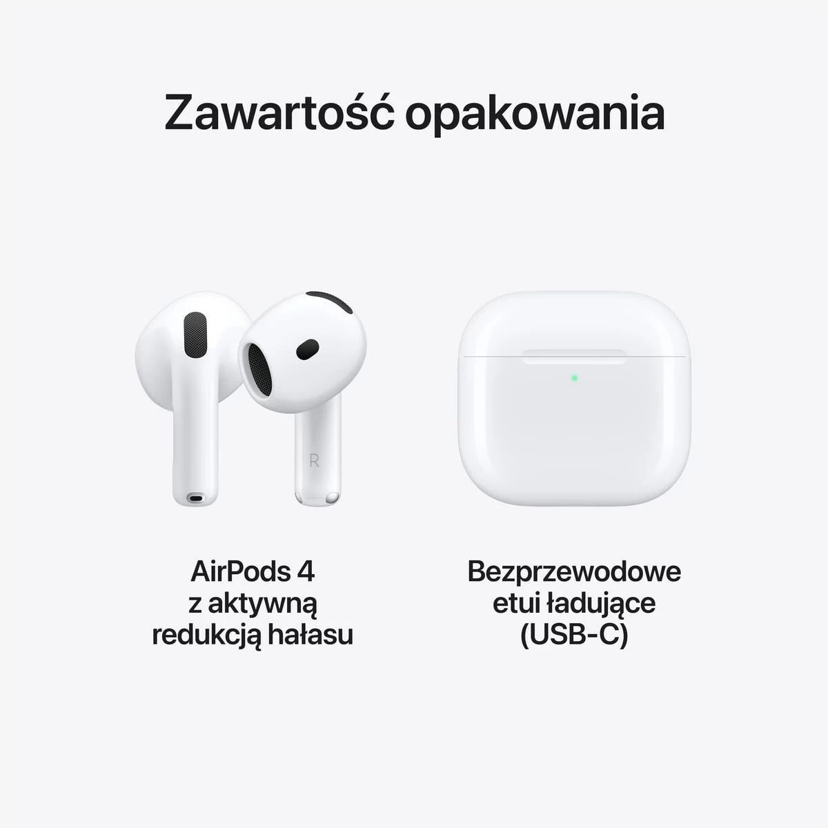 AirPods 4 z aktywną redukcją hałasu i etui ładującym USB-C - Białe