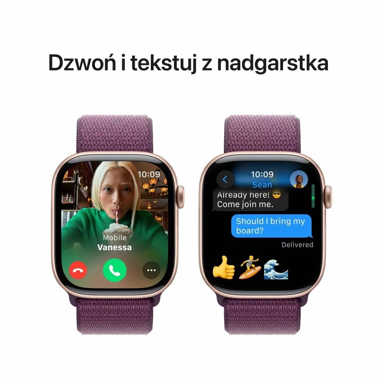 Apple Watch Series 10 GPS Koperta 42mm z Aluminium w kolorze Różowego złota z Opaską sportową w kolorze Dojrzałej śliwki