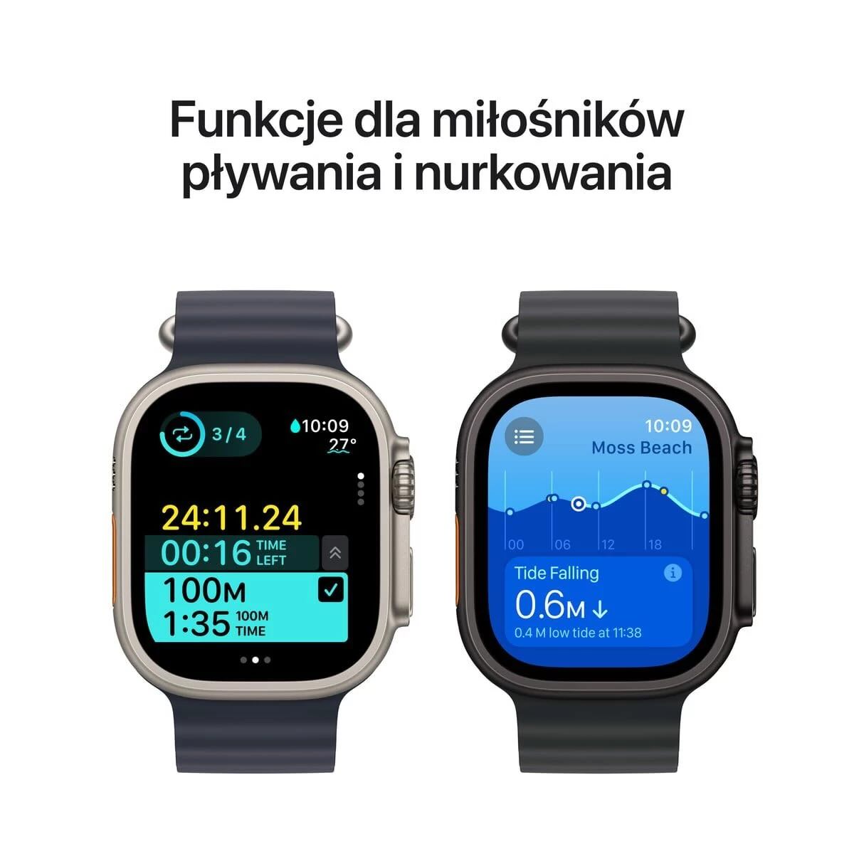 Apple Watch Ultra 2 GPS + Cellular Koperta 49mm z Tytanu w kolorze Czarnym z Bransoletą mediolańską z Tytanu w kolorze Czarnym - M