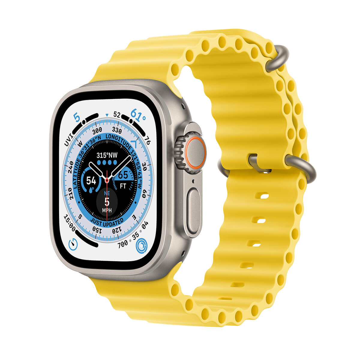 Apple Watch Ultra GPS Cellular Koperta 49mm z tytanu z Paskiem Ocean w kolorze zółtym