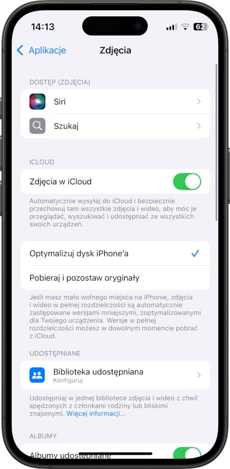 iPhone - Zdjęcia w iCloud