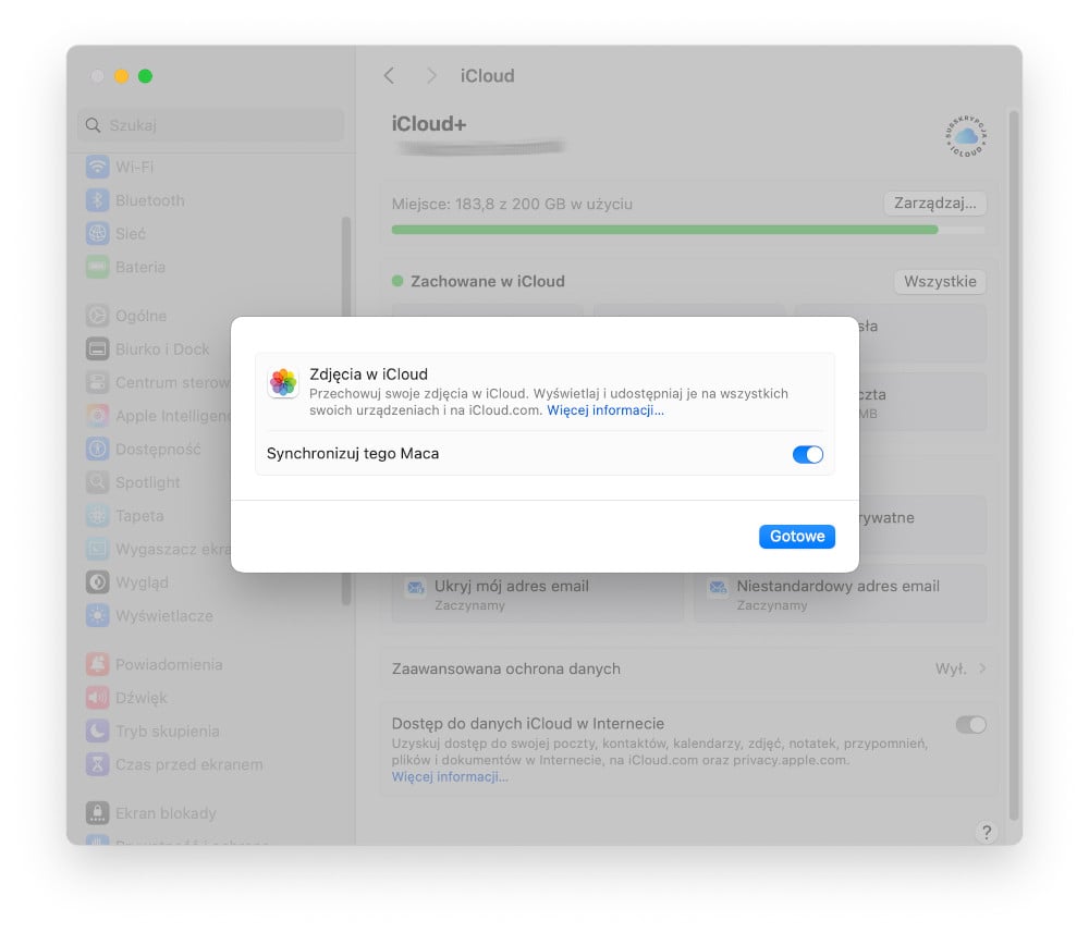 Synchronizacja zdjęć z Maca do iCloud 