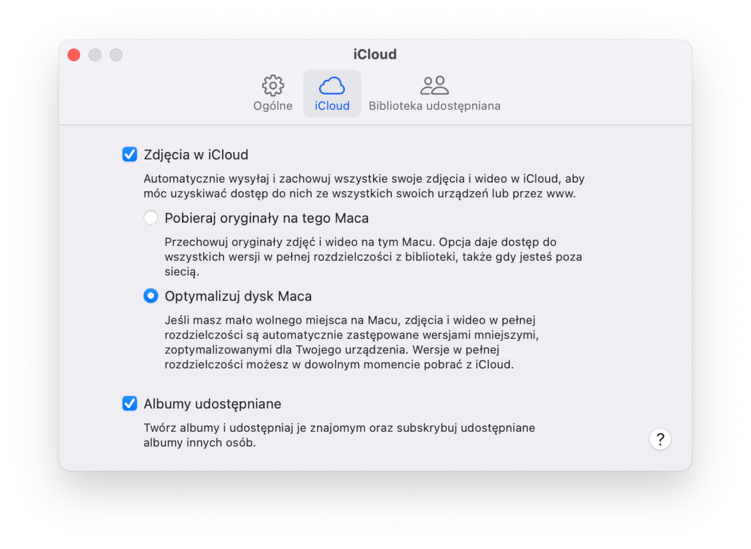 Komputer Mac - Zdjęcia w iCloud