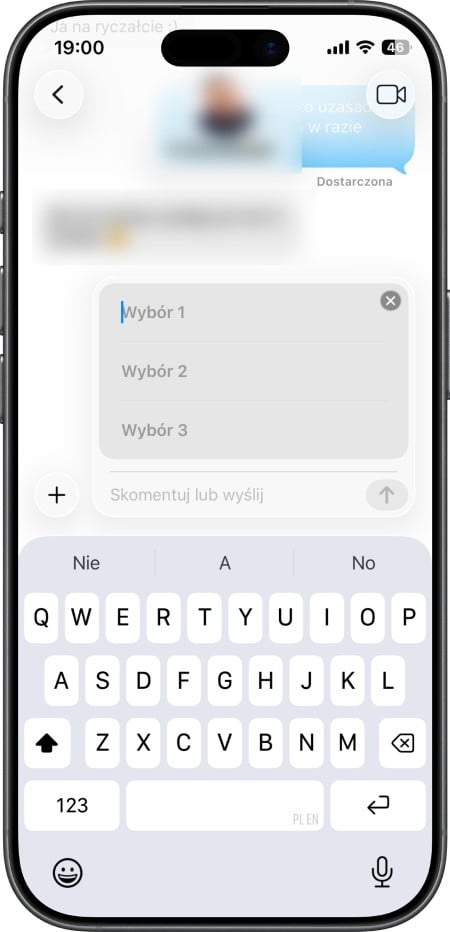 Tworzenia ankiet bezpośrednio w oknie rozmowy