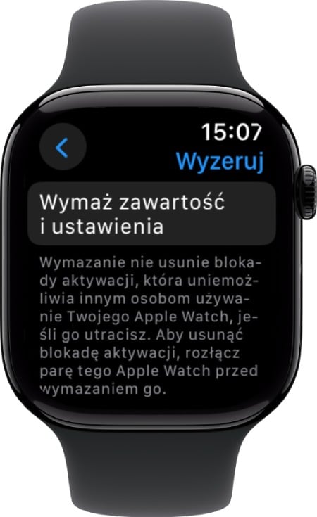 Apple Watch - zerowanie