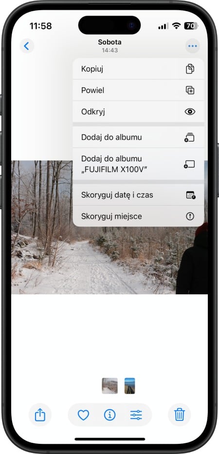 iPhone - jak odblokować album Ukryte za pomocą Face ID/Touch ID