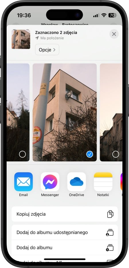 Zgranie zdjęć z iPhone na komputer Mac przez OneDrive