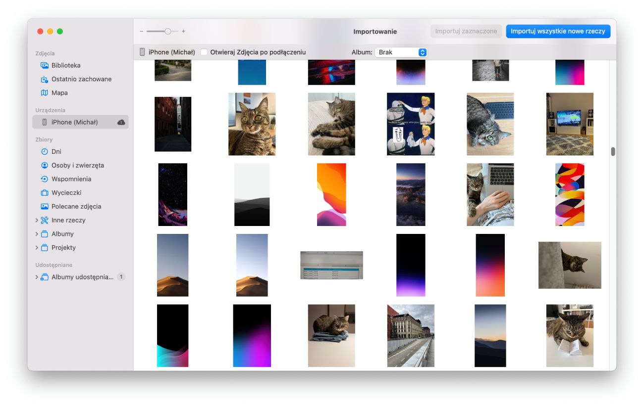 Zgranie zdjęć z iPhone na komputer Mac za pomocą aplikacji Zdjęcia