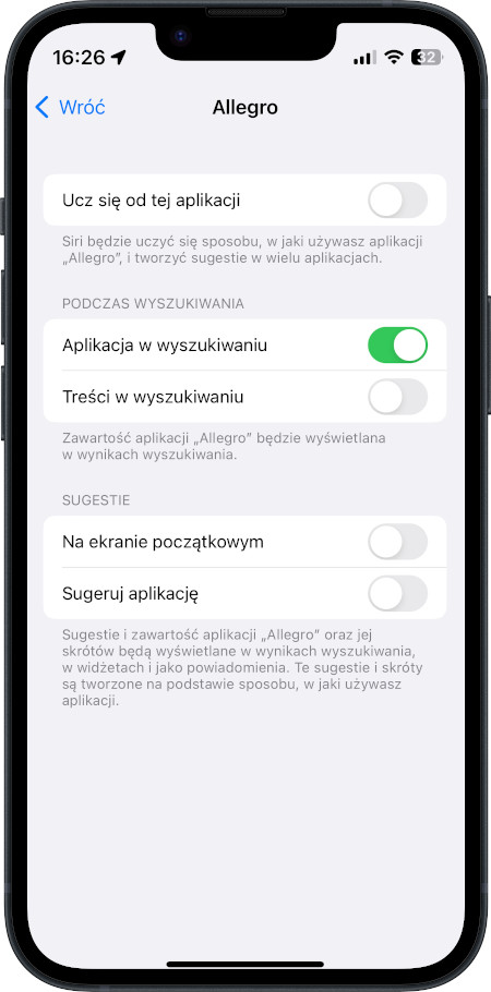 iPhone - ukrywanie aplikacji w Spotlight