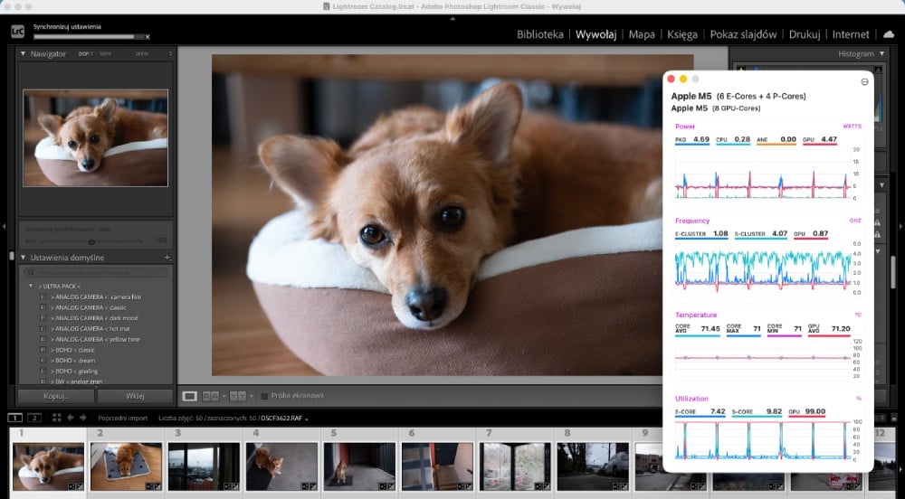 Wydajność MacBook'a w apce Mx Power Gadget