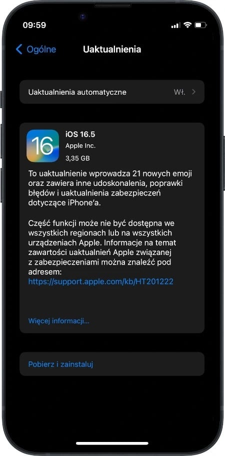 iPhone - aktualizacja systemu iOS