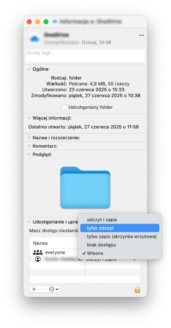 macOS - dysk jest tylko do odczytu