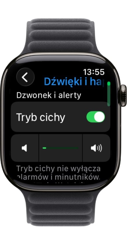 watchOS - ustawienia tryb cichy