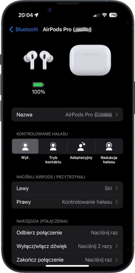 AirPods Pro - przypisanie gestu dla aktywacji Siri