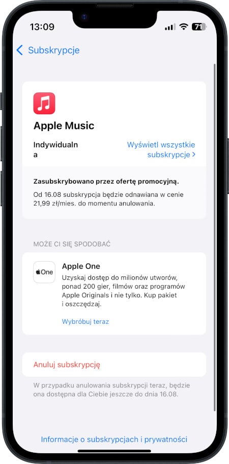 iPhone - anulowanie subskrypcji