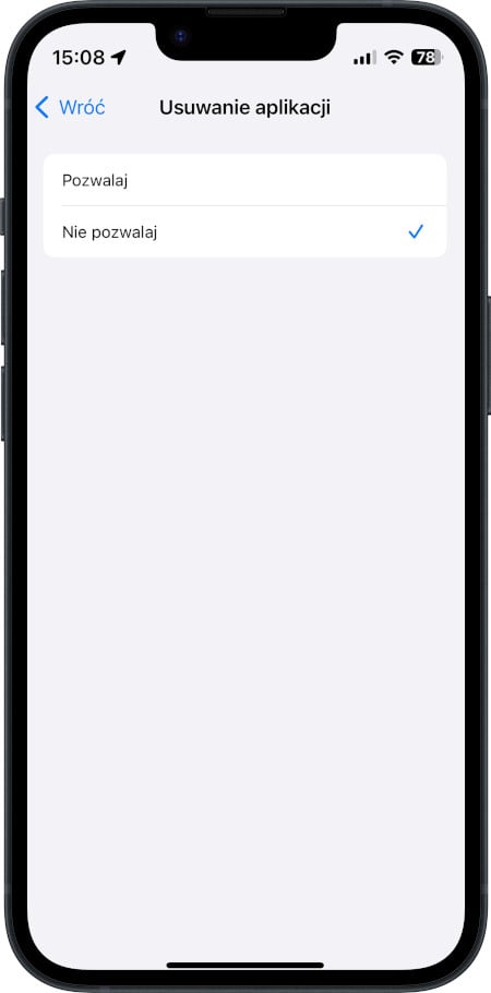 iPhone - usuwanie aplikacji