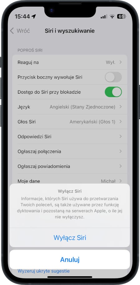 Jak wyłączyć Siri na iPhone