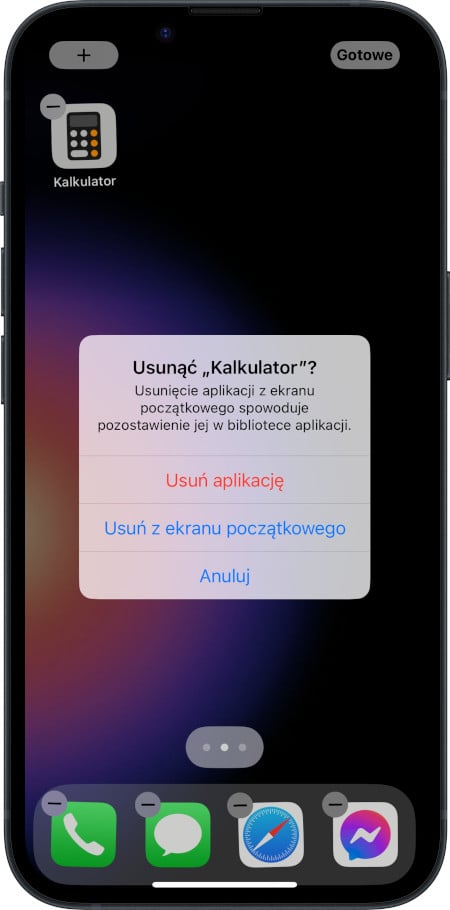 iPhone - usuwanie aplikacji z poziomu ekranu głównego