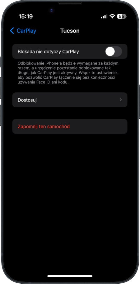 CarPlay - zmiana autoryzacji