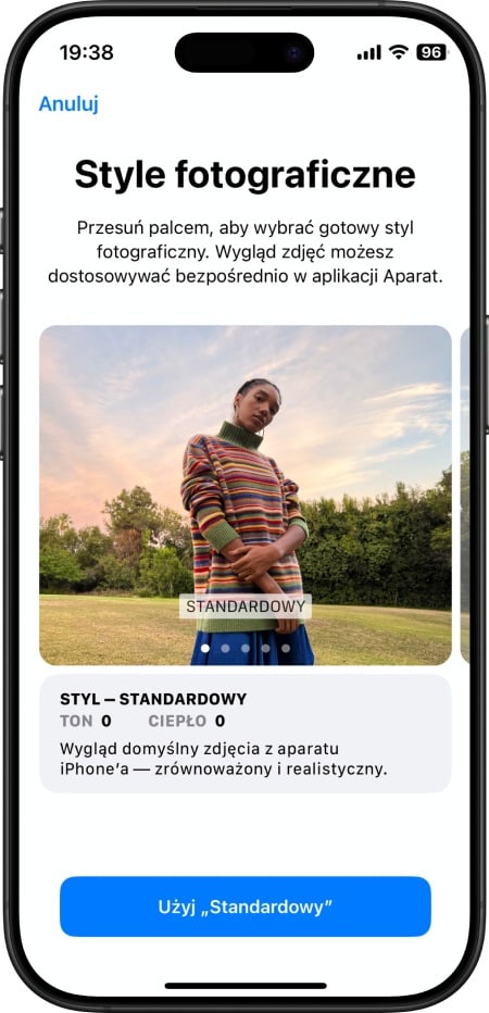 Ustawienie styli fotograficznych