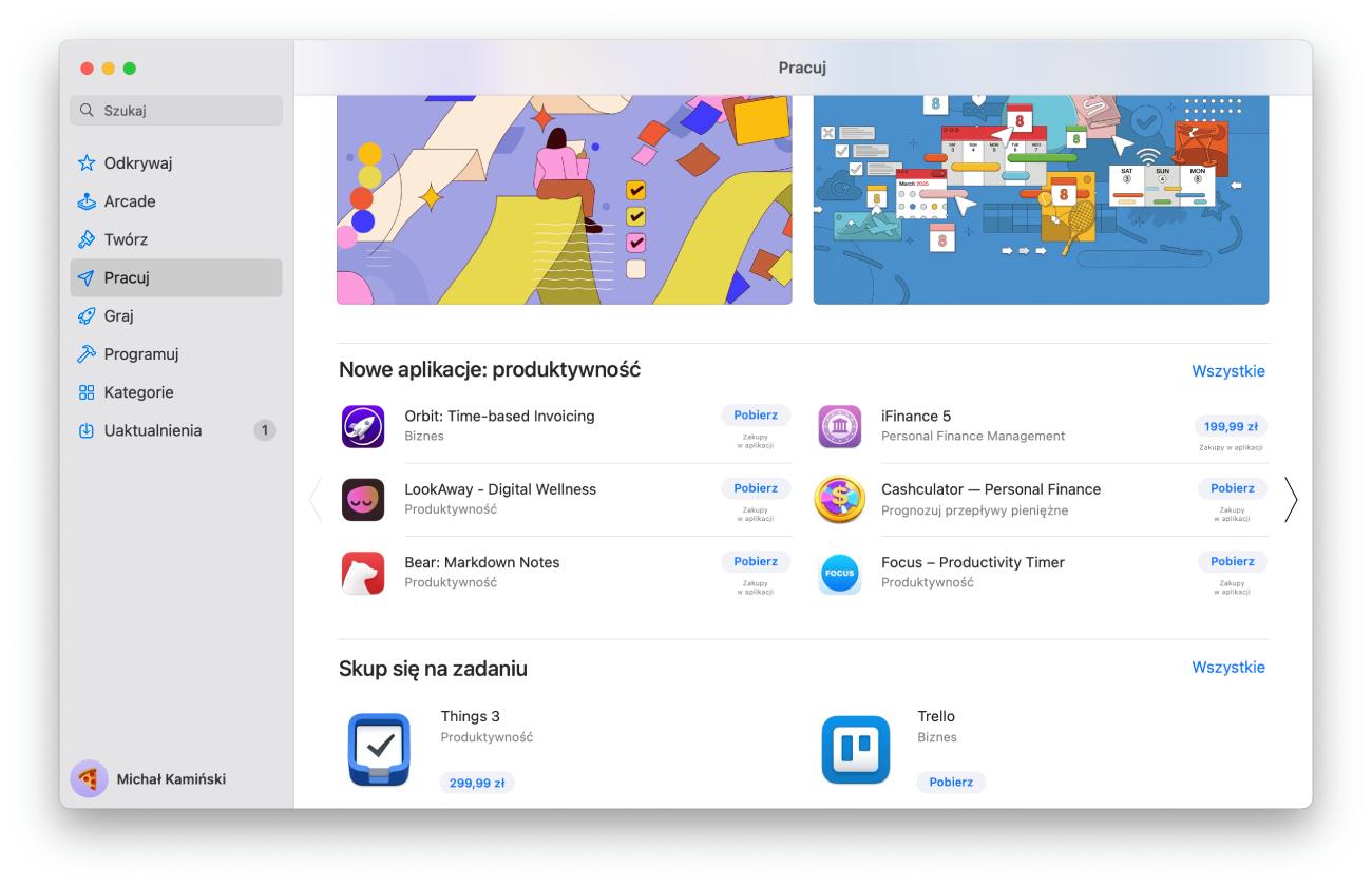 Instalacja aplikacji ze sklepu App Store na komputerze Mac