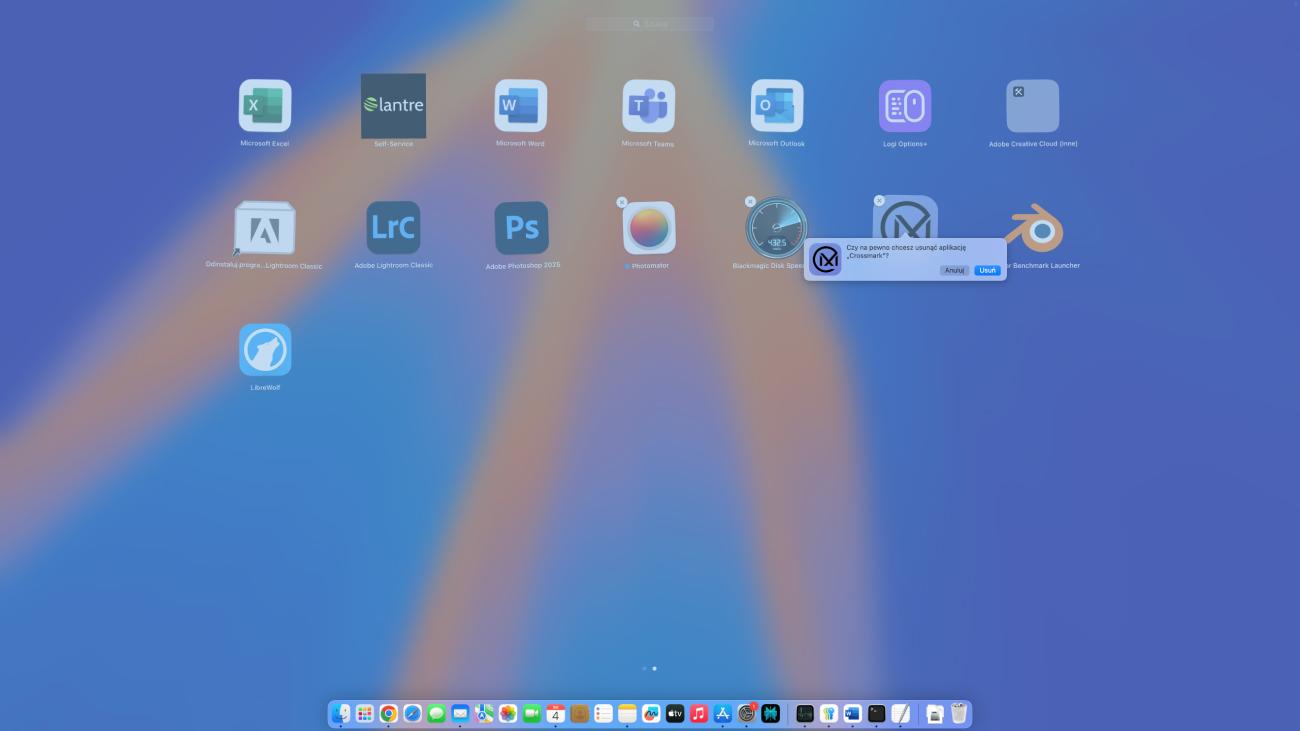 Odinstalowanie aplikacji przez Launchpad na komputerze Mac