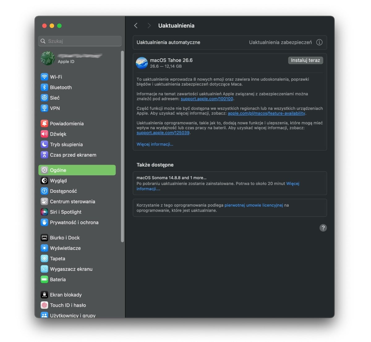 macOS - automatyczna aktualizacja systemu