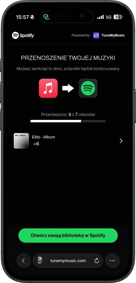 Transfer playlisty między Apple Music a Spotify